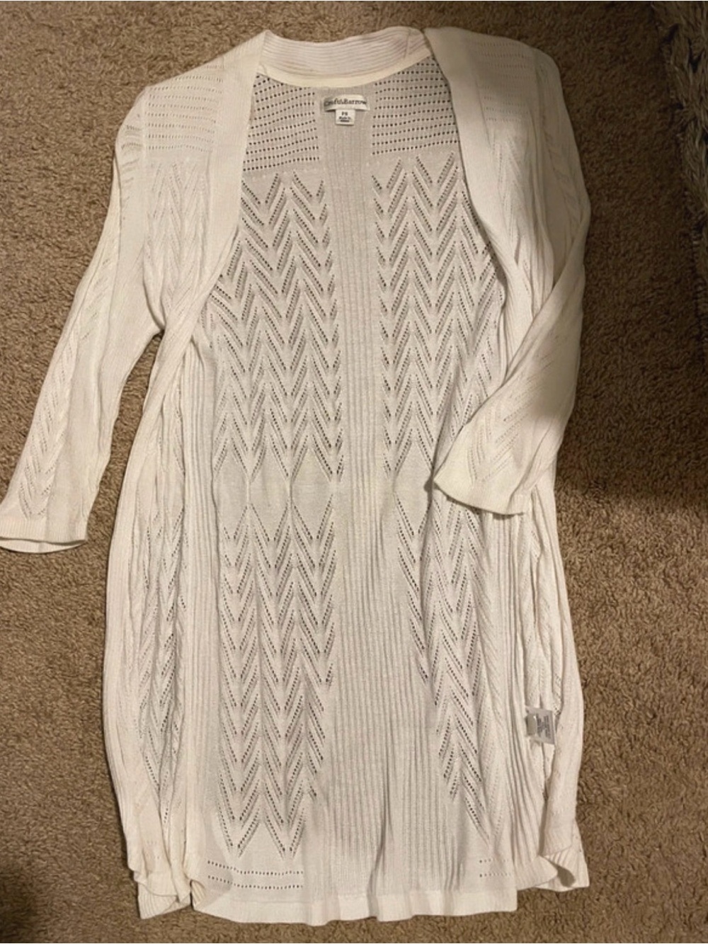 Unworn Croft & Barrow crochet knit open front cardigan